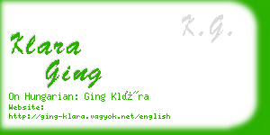 klara ging business card